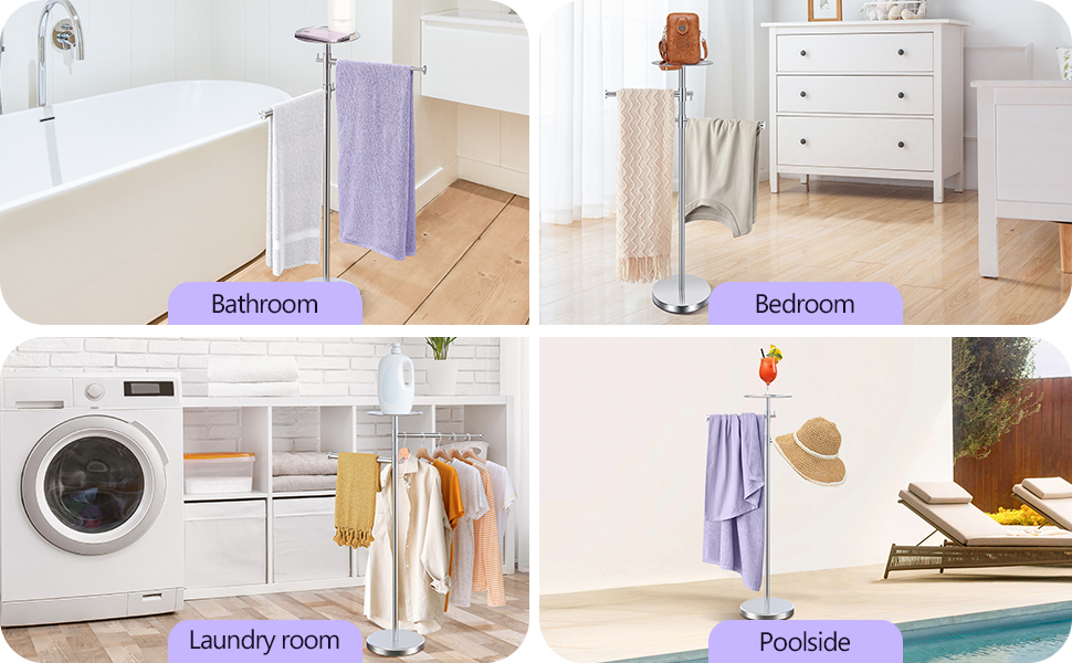 freestanding towel rack