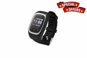 Fall Alarm for Elderly - GPS Tracker for Dementia - SOS Alarm Call Button with 2-Way Calling - Heart Rate Monitor - Blood Pressure Monitor - Step Counter - Free Mobile App Included