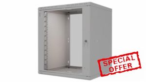 Stalflex Server Rack Data Cabinet STANDARD 19 Inch 12U 450mm - Heavy Duty Steel - Network Equipment Rack & Cabinet - Server Cabinet compatible with Rack Shelf and Rack Rails - Glass Doo