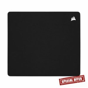 Corsair MM500 v2 Hybrid Cloth Gaming Large Mouse Pad – 45cm x 40cm – Spill-Proof Coating – Anti-Fray Stitched Edges – Non-Slip Rubber Base – Black