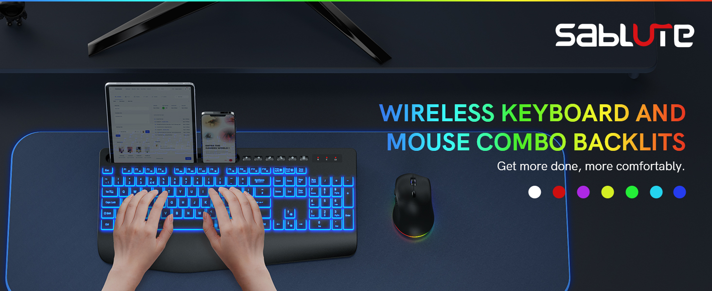 Rechargeable Ergonomic Keyboard with Phone Holder