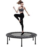 The Fellie Trampoline Folding Fitness Trampoline Mini Rebounder Trampoline Exercise Trampoline fo...