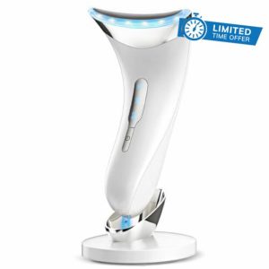 Facial Massager Face Lifting Device: Electric Skin Tightening Machine Neck Lift with 45°C Heat EMS Massage - 3 LED Microcurrent Wand Anti-Wrinkle - Anti-Aging Neck Eye Massagers for Skin Care