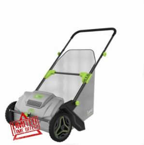 Garden Force Leaf Chief - Grass & Leaf Sweeping Collector - 100L Removable Collection Bag & Wall Hanging Bracket - Wide 21 Inch Capacity - Adjustable Rotating Brush - Includes Bonus Wall Bracke