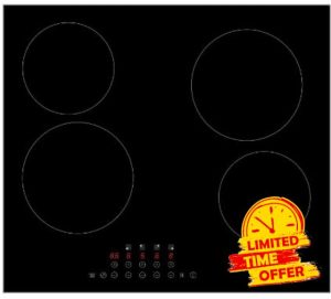 Abode Electric Hob 59cm Ceramic Cooktop with 4 Cooking Zones