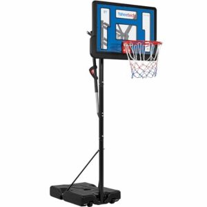 Yaheetech Basketball Hoop Portable Basketball Stand Adjustable Basketball Net System with 39'' Backboard & 2 Wheels for Indoor/Outdoor Sports