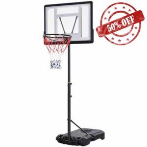 HOMCOM Height Adjustable Basketball Hoop and Stand