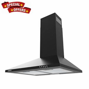 CIARRA CAB6201A Cooker Hood Black Chimney Range Hood 600mm Recirculating Duct Kitchen Ventilation Extractor Fan            [Energy Class A]