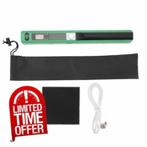 Handheld Image Scanner 900 DPI Portable Photo Document Scanner with 3 Resolution Modes for Windows XP/OS X 10.4 and A4 Size (Green)