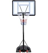 Yaheetech Freestanding Basketball Hoop Outdoor Indoor 1.59M-2.14M Height Adjustable Basketball Ne...