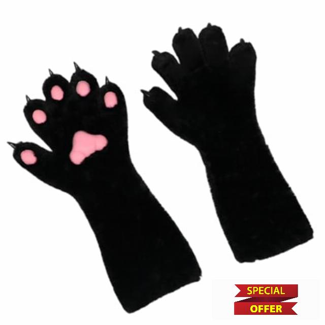 Chenxi Studio Fursuit Animal Claw Gloves For Girl Cosplay Furry Plush Paws Gloves Adult Halloween Party Dress Up Gloves Accessories