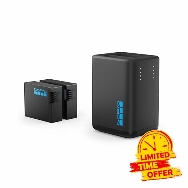 GoPro Dual Battery Charger + 2 Enduro Rechargeable Batteries (HERO13 Black) - Official GoPro Accessory