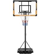 Yaheetech Height Adjustable Basketball Hoop Portable Basketball Net Stand Set System with 32''/28...