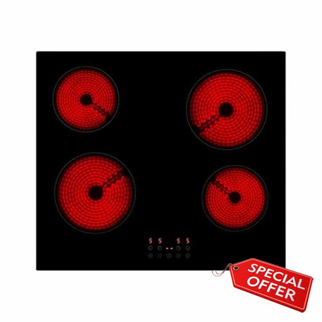 Willow WCH60T 60cm Built In Touch Control Hardwired Ceramic Hob with 4 Cooking Zones