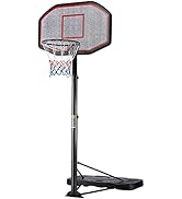 Yaheetech Basketball Hoop Net Set 10ft Height Adjustable Basketball Backboard Stand System 2.28M-...