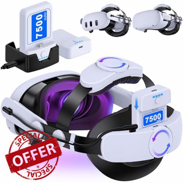 Large-Capacity 15000mAh Battery Head Strap for Meta Quest 3/3S/Quest 2