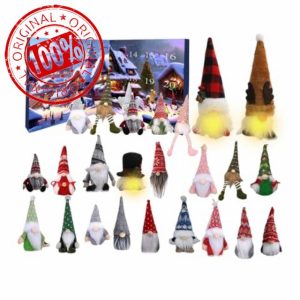 Christmas Gnome Advent Calendar 2024 | 3 Glowing + 21 Gnomes Decoration Christmas Countdown Calendar | 24 Pieces Christmas Gonks Collectible Figurine Ornament Plush Doll Toy Present for Kids