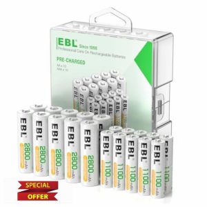 EBL Rechargeable Batteries Combo