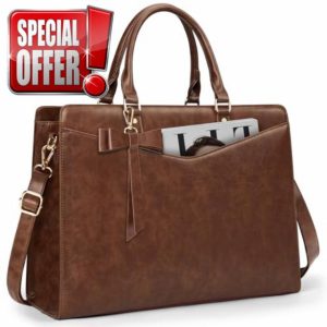 Dakuly Laptop Bags for Women 15.6 inch Ladies Handbags Tote Bag Large Work Bags PU Leather Designer Shoulder Bag for Business Office Shopping College