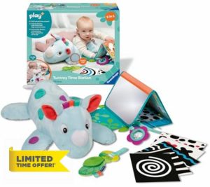 Ravensburger Play+ 3 in 1 Rhino Tummy Time Activity Station - Baby Toys 0-6 Months - Sensory New Born Gif
