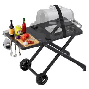 Portable Folding Outdoor Grill Cart for Ninja XSKGRDPLT Woodfire OG701UK OG751UK Grills