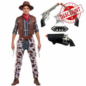 Adult Men’s Cowboy Fancy Dress & Sheriff Set – Complete Costume with Hat