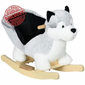 HOMCOM Husky Baby Rocking Horse for Toddlers