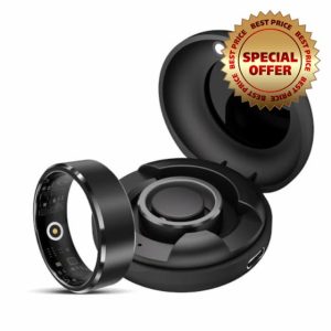 Smart Ring for Men Women Gold Fitness Ring Android iOS Fitness Tracker Pedometer Heart Rate Blood Oxygen Sleep Monitor Step Counter Activity Tracker for Sports Time