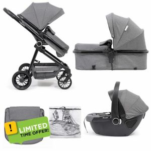 For Your Little One LITE 3 in 1 I-Size Travel System Slate Grey Pushchair
