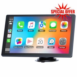 HOTPEAK 9 inch Carplay Screen for Car with Wireless Carplay Android Auto
