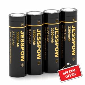 3.7 Volt 3300mAh Rechargeable Battery Lithium Flat Top