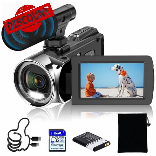 Windancy Video Camera FHD 1080P 48MP 4K Camcorder for YouTube