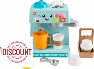 Fisher-Price Toddler Toy Laugh & Learn Learn & Serve Coffee Café Playset with Smart Stages & 10 Pretend Play Pieces for Ages 18+ Months