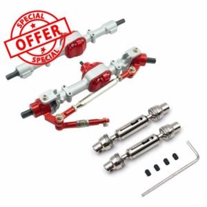 hjuink RC Parts For MN D90 D91 D96 D99S MN90 MN96 MN99 MN99S 112 RC 1/12 Rc Metal Front And Rear Axle With Drive Shaft Upgrades Parts Accessories(White)
