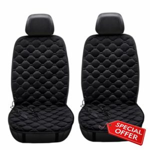 Heated Car Seat Cover 2Pcs Fast Heating Plush Non-slip Car Seat Heater Winter Driver and Passenger Side Winter Universal Heated Seat Cushio