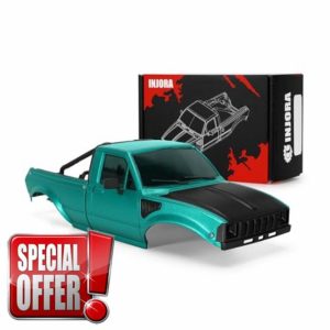 INJORA IR60-24 Pickup Hard Body Shell with Bed Rack for 1/24 RC Crawler SCX24 Defender Bronco