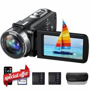 HOTPEAK 4K Recorder Video Camera Handheld Camcorder Vlog Camera for YouTube 18X Digital Zoom 3” 270° Rotation Screen Vlogging Camera with 32G SD Card