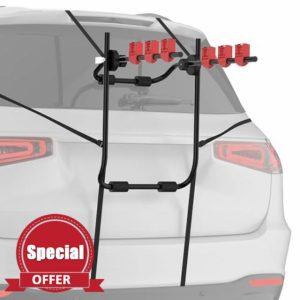 ZENO Bike Rack For Car Boot - Holds 3 Bikes | Car Boot Bike Rack | Bike Rack Car | Universal Fit For All Cars & Bikes | Foldable Design | Anti Scratch | Anti Sway | Easy To Install