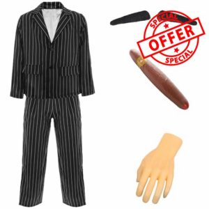 LOVETRENDS Mens Halloween Costume - Pinstripe Suit Jacket and Matching Trousers