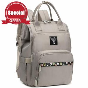 Pomelo Best Baby Changing Backpack Macaron Changing Bag Backpack with Waterproof Changing Mat Large Capacity Travel Backpack for On the Go - Khaki Print