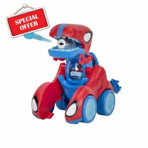 MARVEL Spidey and His Amazing Friends Spidey-Rex Racer - 8-Inch Vehicle with Sounds that Transforms from Vehicle Into Dinosau