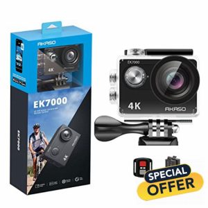 AKASO EK7000 4K30FPS Action Camera - 20MP Ultra HD Underwater Camera 170 Degree Wide Angle 98FT Waterproof Camera with Accessory Kit - Black