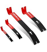KRETLAW 2-Piece Nail Puller Set, 300mm(12in) Heavy Duty Pry Bar & 200mm(8in) Mini Crowbar with Ca...