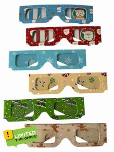 LEVANDA Christmas 3D Glasses- 6 Pack with different designs. Snowflake