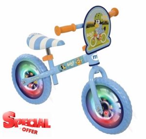 Bluey 12" Boys and Girls Balance Bike 2+ Years Old with Light Up Wheels - Adjustable 12 Inch Balance Bike - Kids Balance Bike 2+ Years Old - Toddler Balance Bike - Boy Toys and Girl Toys