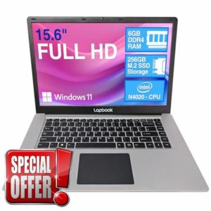 15.6" Full HD Laptop - 6GB RAM 256GB SSD Windows 11 Home