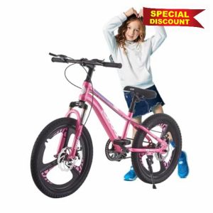LSBIKE 20 Inch Kids Bike Kids Mountain Bike for Boys and Girls Junior Mountain Bikes Children Bicycle with Shock Absorber 12.25-Inch Frame Dual Disc Brake 6-14 Years Old