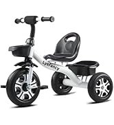 Lyefancy Kids Tricycle for 2-5 Years Old, Kids Trike with Basket and Removable Pedal, Toddler Tri...