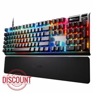 SteelSeries Apex Pro Gen 3 Gaming Keyboard - OmniPoint 3.0 HyperMagnetic Switches - Adjustable Actuation - Rapid Trigger - Game-Ready Presets - Rapid Tap/SOCD - OLED - RGB - USB-C - US QWERTY Layou