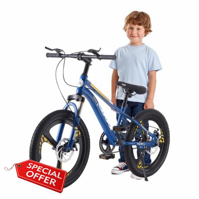 LSBIKE 20 Inch Kids Bike Kids Mountain Bike for Boys and Girls Junior Mountain Bikes Children Bicycle with Shock Absorber 12.25-Inch Frame Dual Disc Brake 6-14 Years Old